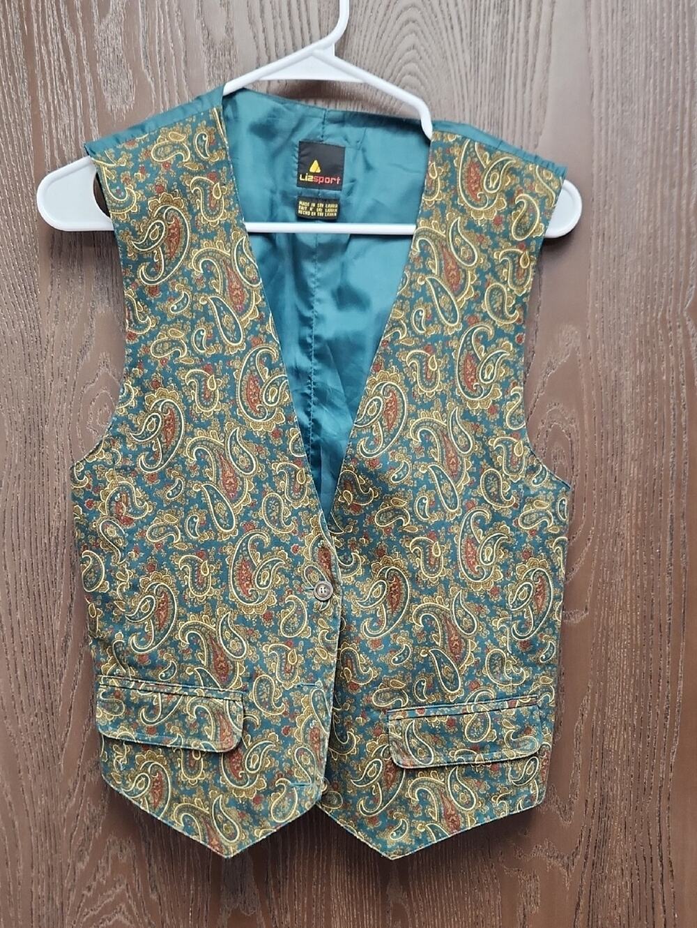 Liz Sport Vintage Teal Paisley Women's Vest